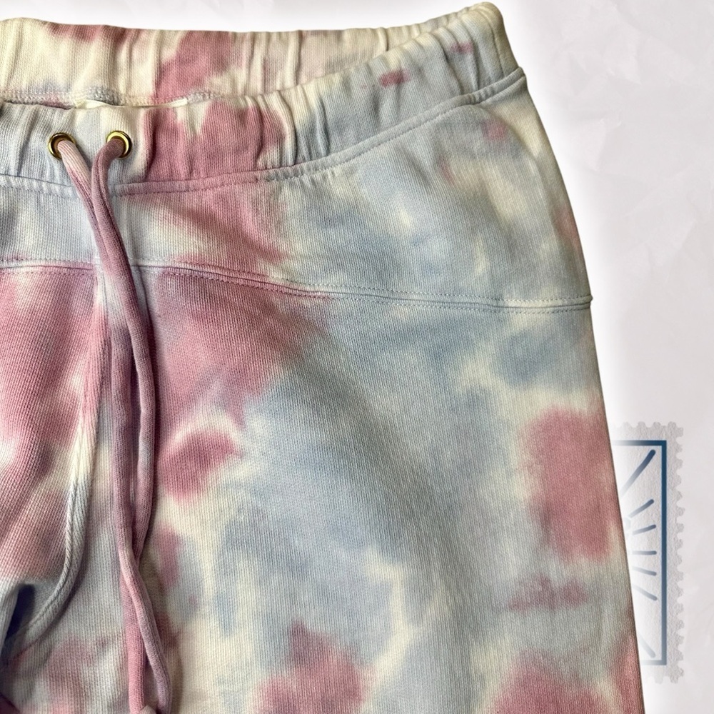 NWT LoveShackFancy ‘Etty’ Cropped Jogger Pant in Pink & Blue Tie Dyed Cotton XS - Picture 6 of 16